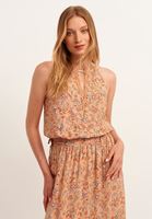 Bayan Çok Renkli Dantelli Halter Yaka Crop Atlet
