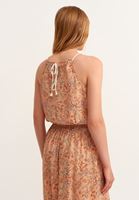 Bayan Çok Renkli Dantelli Halter Yaka Crop Atlet
