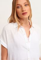 Bayan Beyaz Kısa Kollu Crop Gömlek