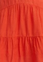 Bayan Kırmızı Katlı ve Volanlı Mini Etek