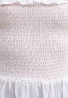 Bayan Beyaz Kare Yaka Romantik Bluz