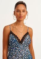 Bayan Çok Renkli Dantel Detaylı Askılı Bluz