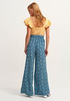 Bayan Çok Renkli Desenli Wide-Leg Pantolon