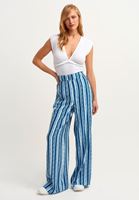 Bayan Çok Renkli Desenli Wide-Leg Pantolon