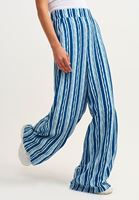 Bayan Çok Renkli Desenli Wide-Leg Pantolon