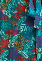 Bayan Çok Renkli Floral Desenli ve Yırtmaçlı Midi Etek