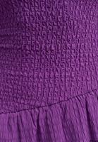 Bayan Mor Fırfırlı ve Gipeli Maxi Elbise