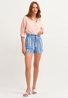 Bayan Pembe Cep Detaylı Gömlek