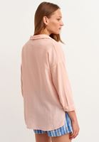 Bayan Pembe Cep Detaylı Gömlek