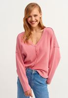 Oversize V-Neck Triko Ve Mom Jean Kombini