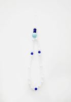 Bayan Beyaz Boncuklu İp Telefon Askısı