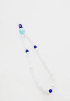 Bayan Beyaz Boncuklu İp Telefon Askısı