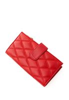 Bayan Kırmızı Dokulu Cüzdan