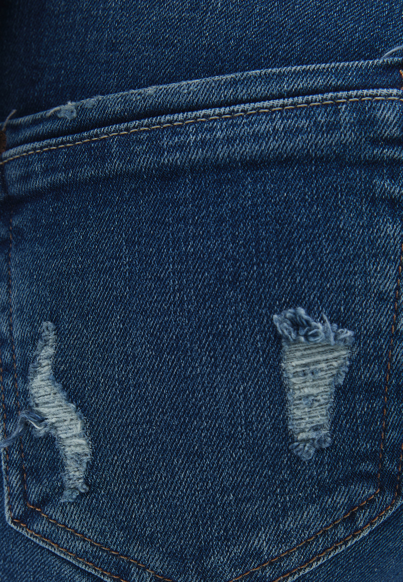 Mavi Düşük Bel Straight-Fit Pantolon