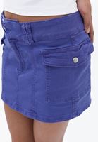 Bayan Lila Düşük Bel Kemerli Mini Etek