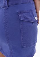 Bayan Lila Düşük Bel Kemerli Mini Etek