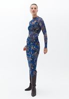 Bayan Çok Renkli Dik Yaka Tül Bluz