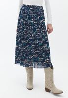 Bayan Çok Renkli Pileli Midi Etek