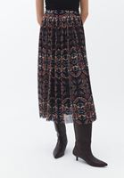 Bayan Çok Renkli Pileli Midi Etek