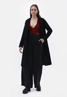 Women Black Wide Leg Pants with Belt
