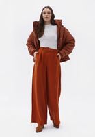Women Brick Wide Leg Pants with Belt