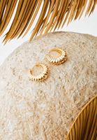 Bayan Altın Detaylı Halka küpe