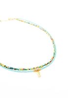 Bayan Yeşil Balık Uçlu Boncuklu Kolye