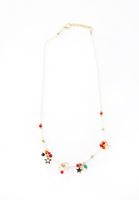 Bayan Beyaz Yıldız Uçlu Boncuk Kolye