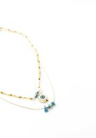 Bayan Altın Nazar Boncuklu Kolye