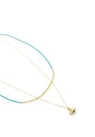 Bayan Altın Göz Detaylı Boncuklu Çoklu Kolye