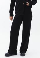 Bayan Siyah Orta Bel Triko Pantolon