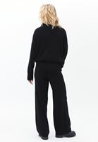 Bayan Siyah Orta Bel Triko Pantolon