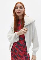 Bayan Krem Kürk Detaylı Hırka