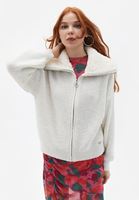 Bayan Krem Kürk Detaylı Hırka