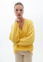 Bayan Sarı V Yaka Triko Kazak