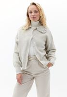 Bayan Krem Yaka Detaylı Loose-Fit Hırka