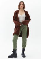 Bayan Bordo Midi Triko Hırka