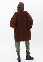 Bayan Bordo Midi Triko Hırka