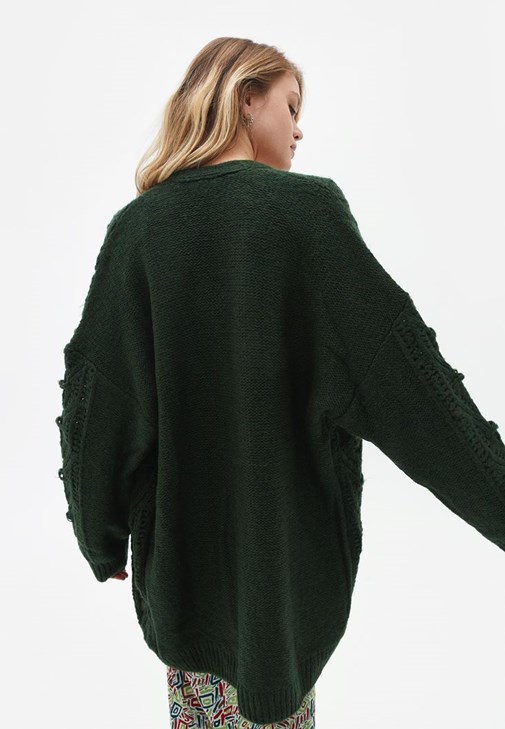 Triko Hırka ve Crop-Top Kombini