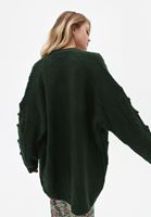 Bayan Yeşil Midi Triko Hırka