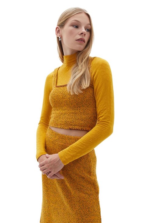 Çok Renkli Kare Yaka Crop Atlet