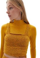 Bayan Çok Renkli Kare Yaka Crop Atlet