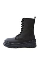 Bayan Siyah Vegan Deri Postal