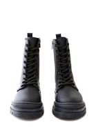 Bayan Siyah Vegan Deri Postal