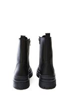 Bayan Siyah Vegan Deri Postal