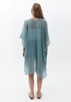 Midi Boy Kimono ve Denim Şort Kombini