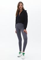 Bayan Siyah Fermuarlı Sweatshirt