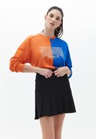 Bayan Çok Renkli Baskılı Uzun Kollu Sweatshirt