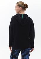 Bayan Siyah Oversize Kapüşonlu Sweatshirt