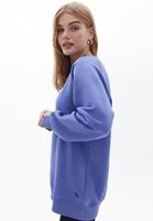 Bayan Mor Pamuklu Oversize Sweatshirt
